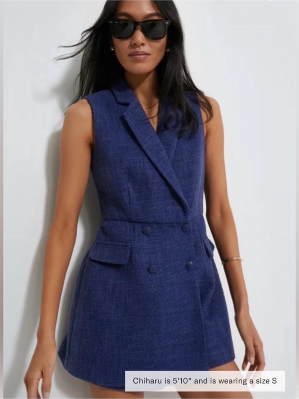 Size Small, Pomander Place Navy Tweed Campbell Romper